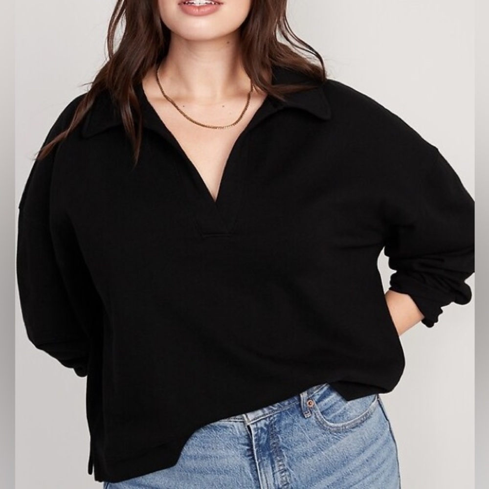 Old Navy Johnny collar pullover sweatshirt
